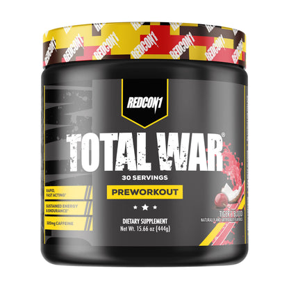 Total War Pre Workout, Tiger'S Blood - L Citrulline, Malic Acid, Green Tea Leaf Extract for Pump Boosting Pre Workout for Women & Men - 3.2G Beta Alanine to Reduce Exhaustion (30 Servings)
