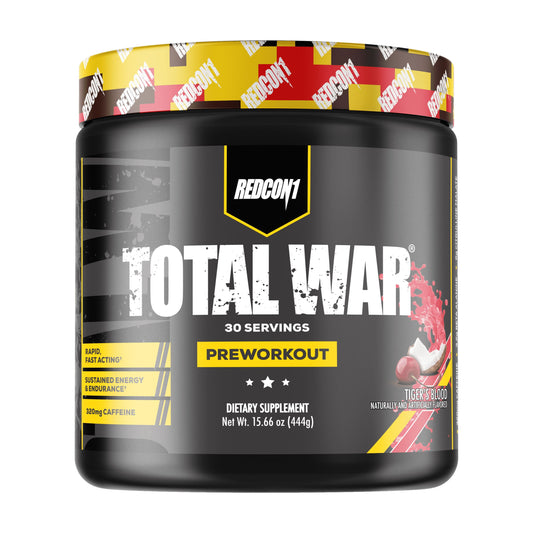 Total War Pre Workout, Tiger'S Blood - L Citrulline, Malic Acid, Green Tea Leaf Extract for Pump Boosting Pre Workout for Women & Men - 3.2G Beta Alanine to Reduce Exhaustion (30 Servings)