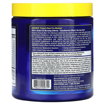 Anadrox Pump & Burn, Pre-Workout Amplifier, Apple Cinnamon Fireblast, 9.84 Oz (279 G)