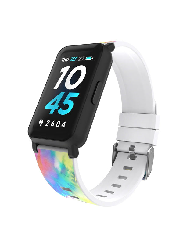 Active 3 Unisex Adult Smartwatch Fitness Tracker, Tie Dye, Silicone Strap-Nature Fitness
