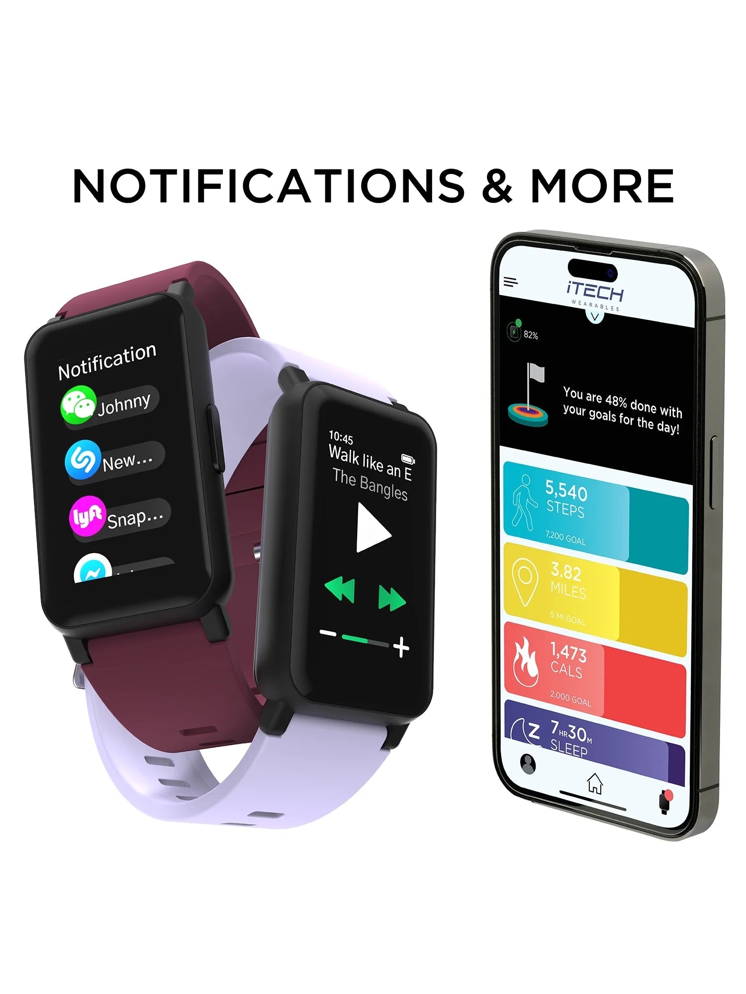 Active 3 Unisex Adult Smartwatch Fitness Tracker, Tie Dye, Silicone Strap-Nature Fitness
