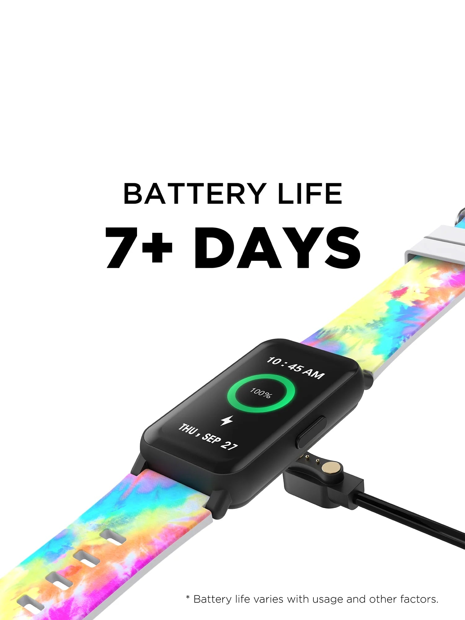 Active 3 Unisex Adult Smartwatch Fitness Tracker, Tie Dye, Silicone Strap-Nature Fitness