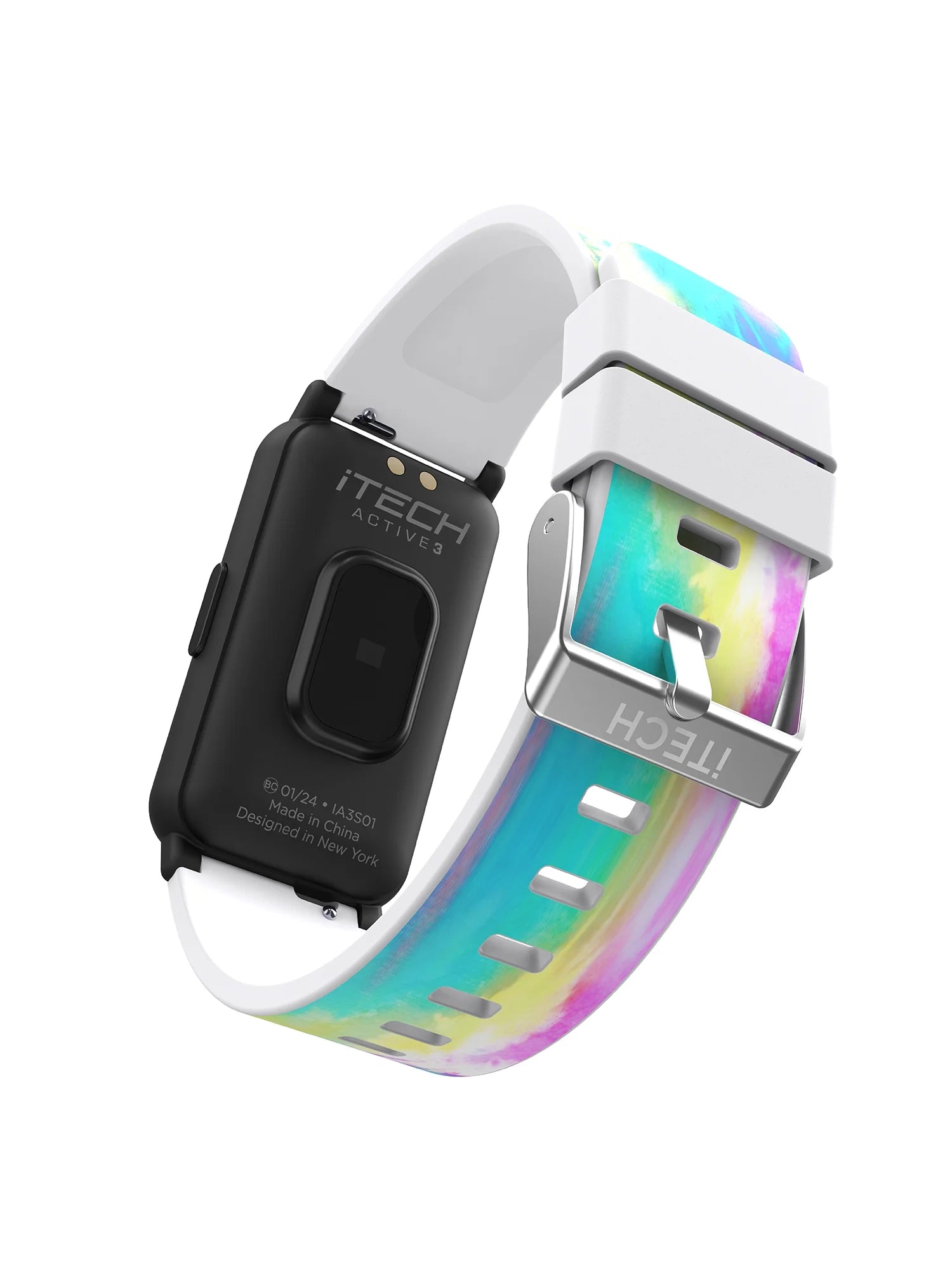 Active 3 Unisex Adult Smartwatch Fitness Tracker, Tie Dye, Silicone Strap-Nature Fitness