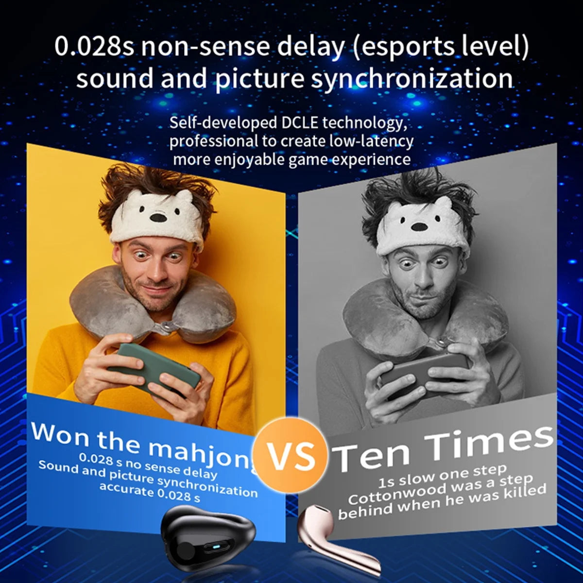 Open Ear Clip Wireless Earbuds Bluetooth 5.3, Sports Earphones Bone Conduction Over-The-Ear Headphones, Wireless Charging Case & Display, Waterproof Fitness Headphones