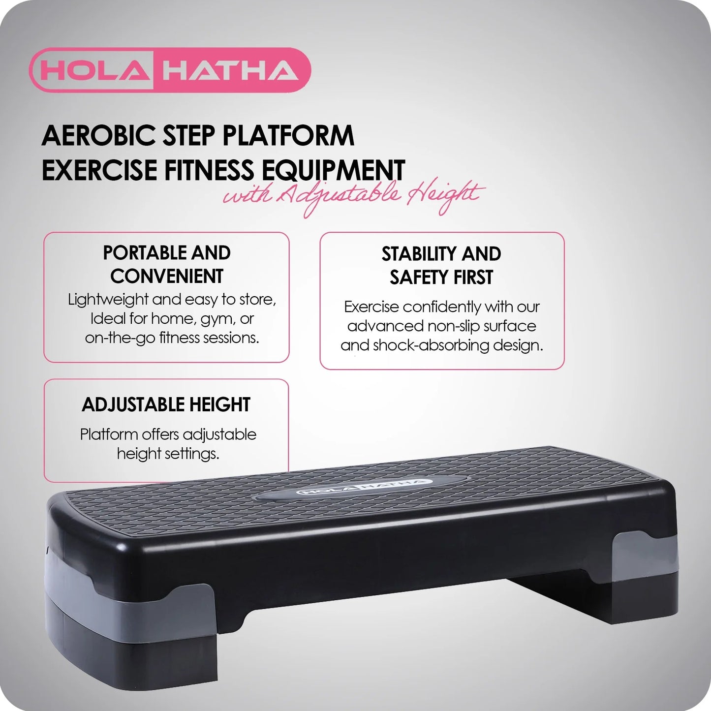 Aerobic Step Platform Exercise Fitness Equipment W/ Adjustable HeightAerobic Step Platform Exercise Fitness Equipment W/ Adjustable Height