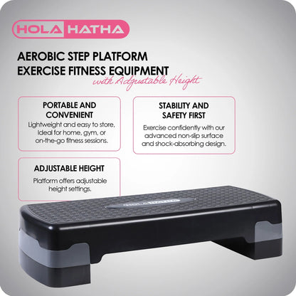 Aerobic Step Platform Exercise Fitness Equipment W/ Adjustable HeightAerobic Step Platform Exercise Fitness Equipment W/ Adjustable Height