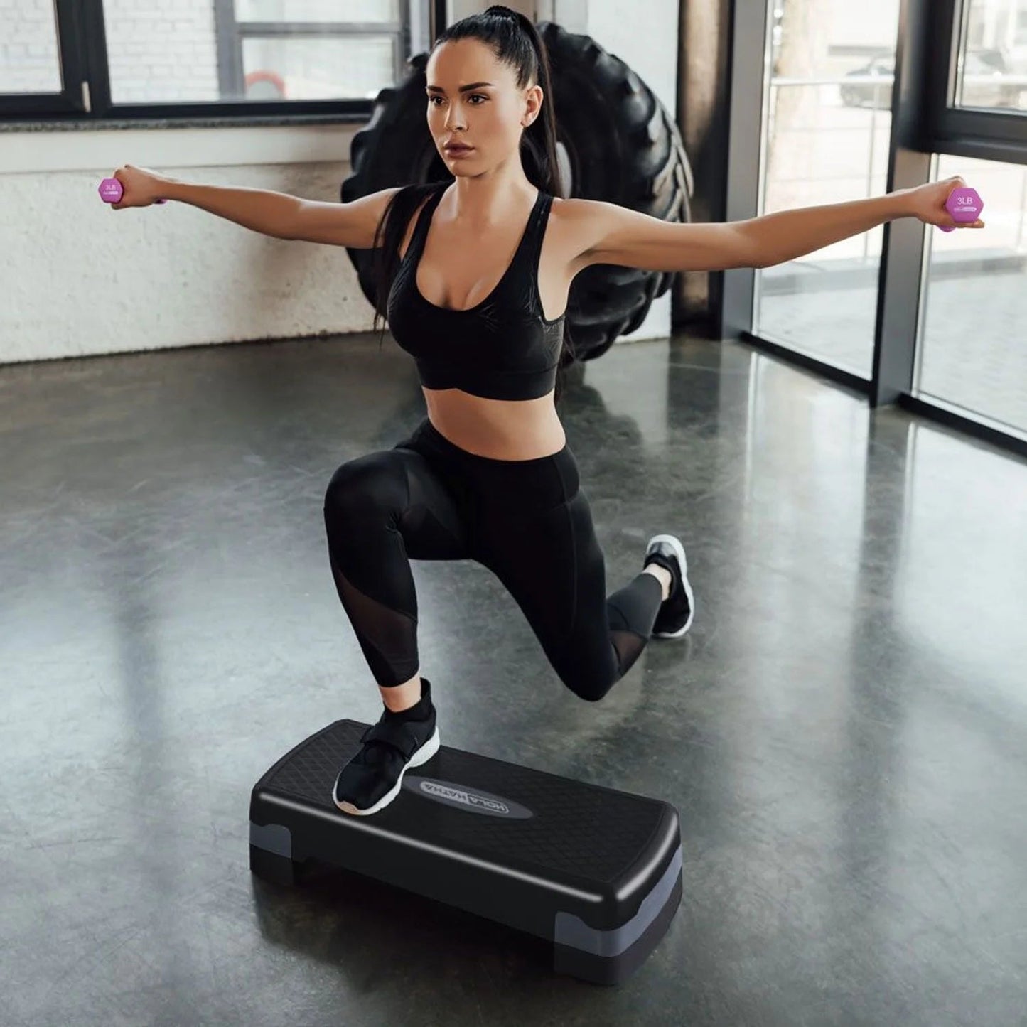 Aerobic Step Platform Exercise Fitness Equipment W/ Adjustable HeightAerobic Step Platform Exercise Fitness Equipment W/ Adjustable Height