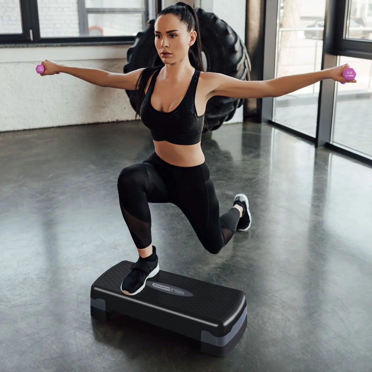 Aerobic Step Platform Exercise Fitness Equipment W/ Adjustable HeightAerobic Step Platform Exercise Fitness Equipment W/ Adjustable Height