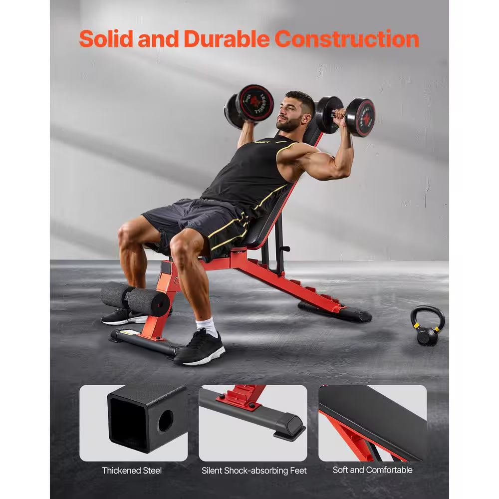 Weight Bench, 1200 Lbs. Heavy Duty Stable Weight Bench Press for Full Body Workout, for Home Gym Strength Training