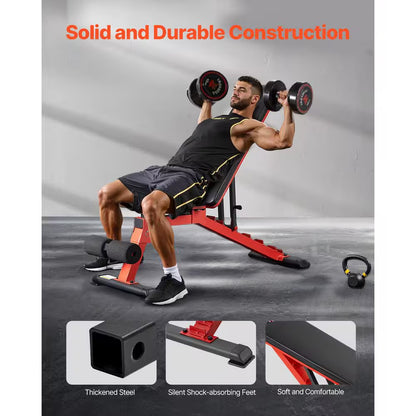 Weight Bench, 1200 Lbs. Heavy Duty Stable Weight Bench Press for Full Body Workout, for Home Gym Strength Training