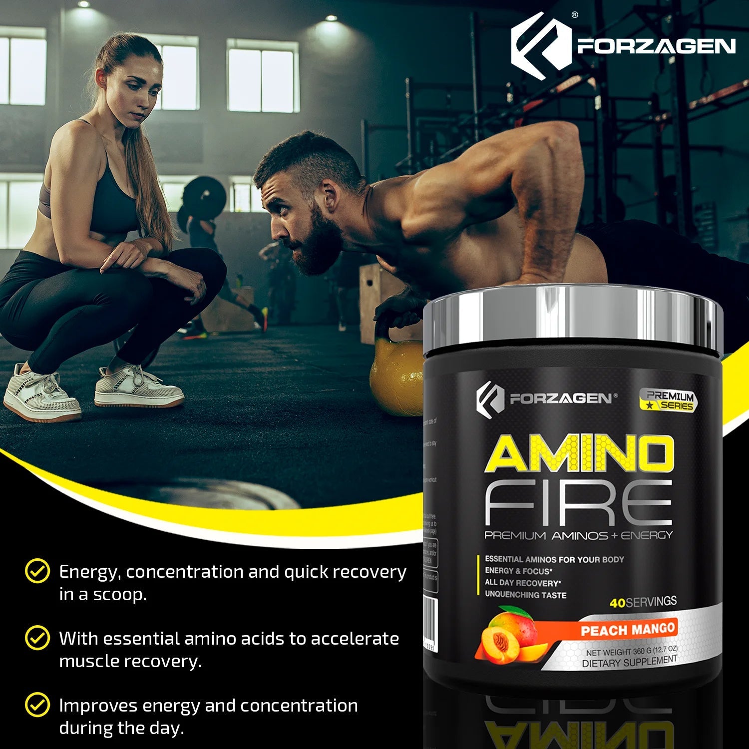 Amino Energy + BCAA Amino Acids - Energy | Focus | Endurance | Reaction | 40 Servings of Amazing Flavors | Amino Fire (Peach Mango)Amino Energy + BCAA Amino Acids - Energy | Focus | Endurance | Reaction | 40 Servings of Amazing Flavors | Amino Fire (Peach Mango)