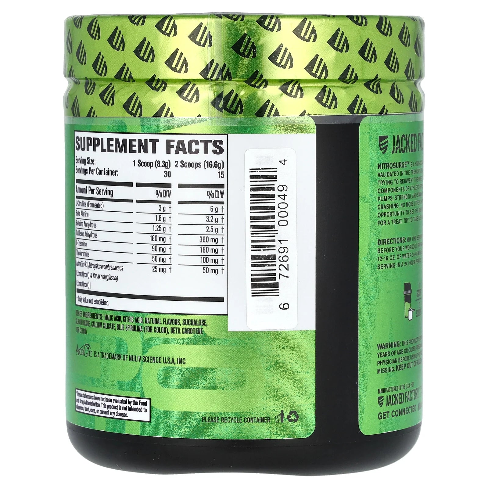 Nitro Surge, Pre-Workout, Green Apple, 8.78 Oz (249 G)