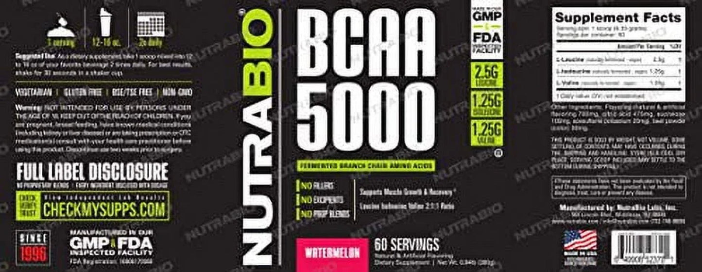 BCAA 5000 Watermelon Flavor - 0.9 lbs.' - BCAA 5000 Watermelon - 0.9 Lbs.