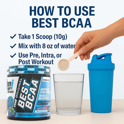 Best BCAA Powder, Blue Raspberry, 10.58 Oz, 30 Servings, Amino Acids for Muscle RecoveryBest BCAA Powder, Blue Raspberry, 10.58 Oz, 30 Servings, Amino Acids for Muscle Recovery