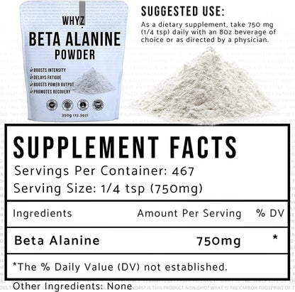 Beta Alanine Powder, Promotes Recovery, 350G, 467 ServingsBeta Alanine Powder, Promotes Recovery, 350G, 467 Servings