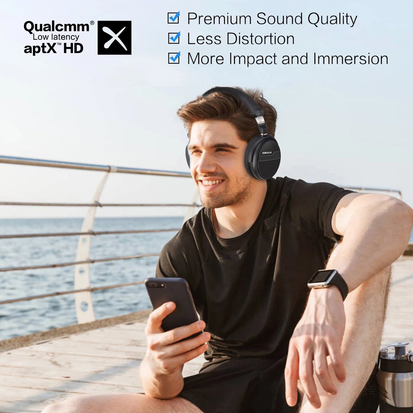Bluetooth Wireless Headphones with Dialogue Mode, Aptx Low Latency and Aptx HD Wireless Headphones with Bluetooth 5.0 & 3.5Mm AUX, Bluetooth Headset W/Mic & Volume Control, Jh - 716B - W(New)Bluetooth Wireless Headphones with Dialogue Mode, Aptx Low Latency and Aptx HD Wireless Headphones with Bluetooth 5.0 & 3.5Mm AUX, Bluetooth Headset W/Mic & Volume Control, Jh - 716B - W(New)