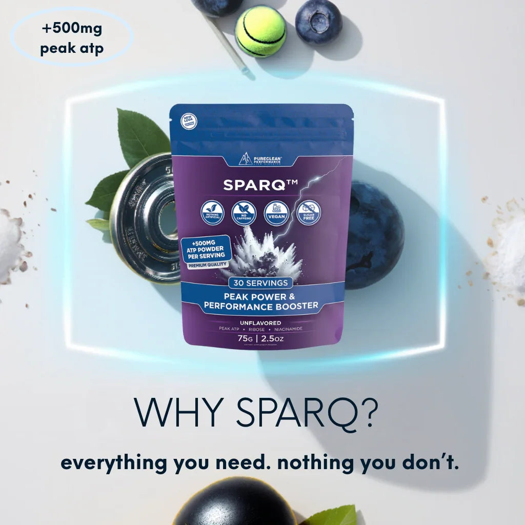 SPARQ Peak ATP Power & Performance Booster – 500Mg ATP, D-Ribose, DMG & NAD+ – Boosts Muscle Mass, Energy, Stamina, Strength & Recovery – Caffeine-Free Pre-Workout Powder