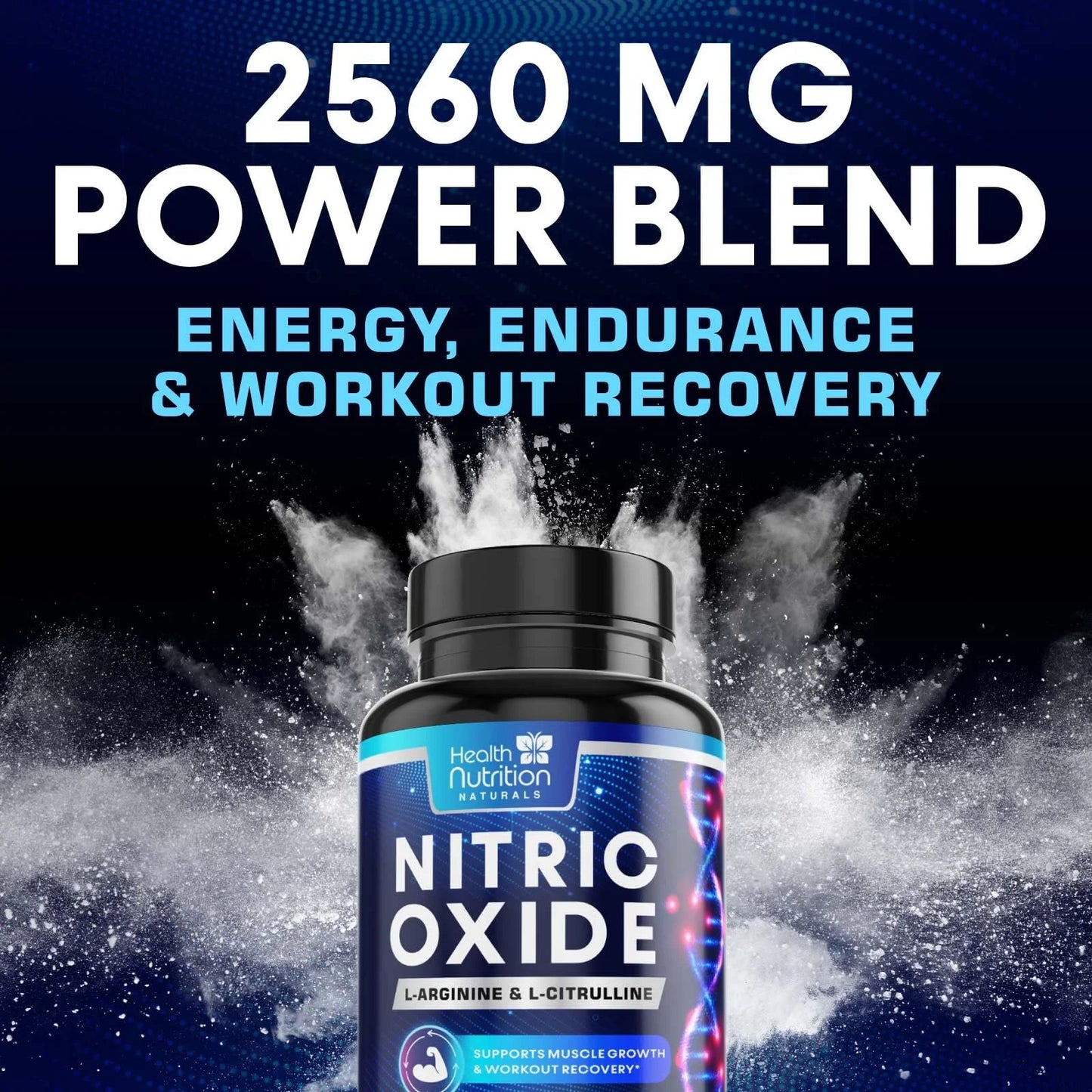 Extra Strength Nitric Oxide Supplement 3X Strength L Arginine, Citrulline Malate, AAKG, Beta Alanine - Premium Muscle Supporting Nitric Booster - Natural Energy & Heart Health Support - 180 Capsules