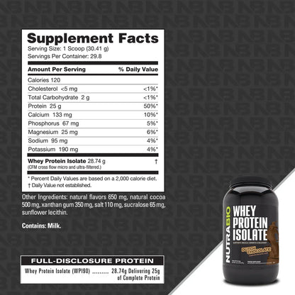 Whey Protein Isolate, Whey Protein Powder Supplement, 2Lb Dutch Chocolate