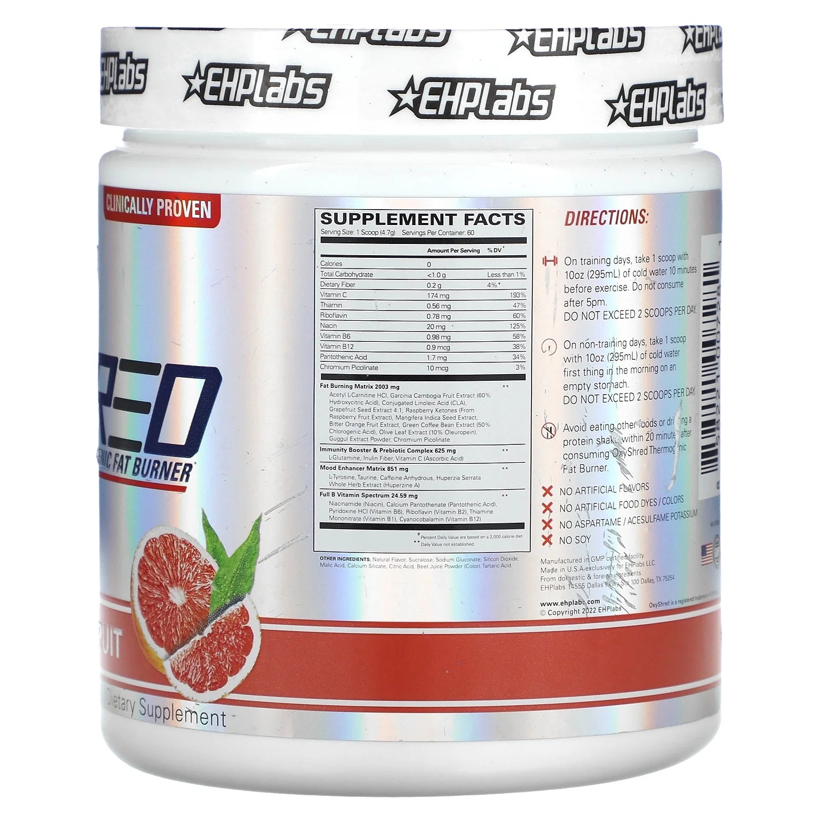 Oxyshred Pre Workout Powder - Preworkout Powder with L Glutamine & Acetyl L Carnitine, Energy Boost Drink - Pink Grapefruit, 60 Servings