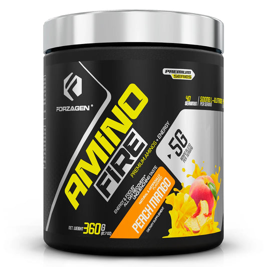 Amino Energy + BCAA Amino Acids - Energy | Focus | Endurance | Reaction | 40 Servings of Amazing Flavors | Amino Fire (Peach Mango)