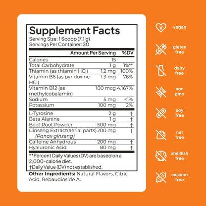 Pre-Workout with Lemon Fruit Punch Flavor - Ultimate Pre Workout without Creatine for Peak Performance