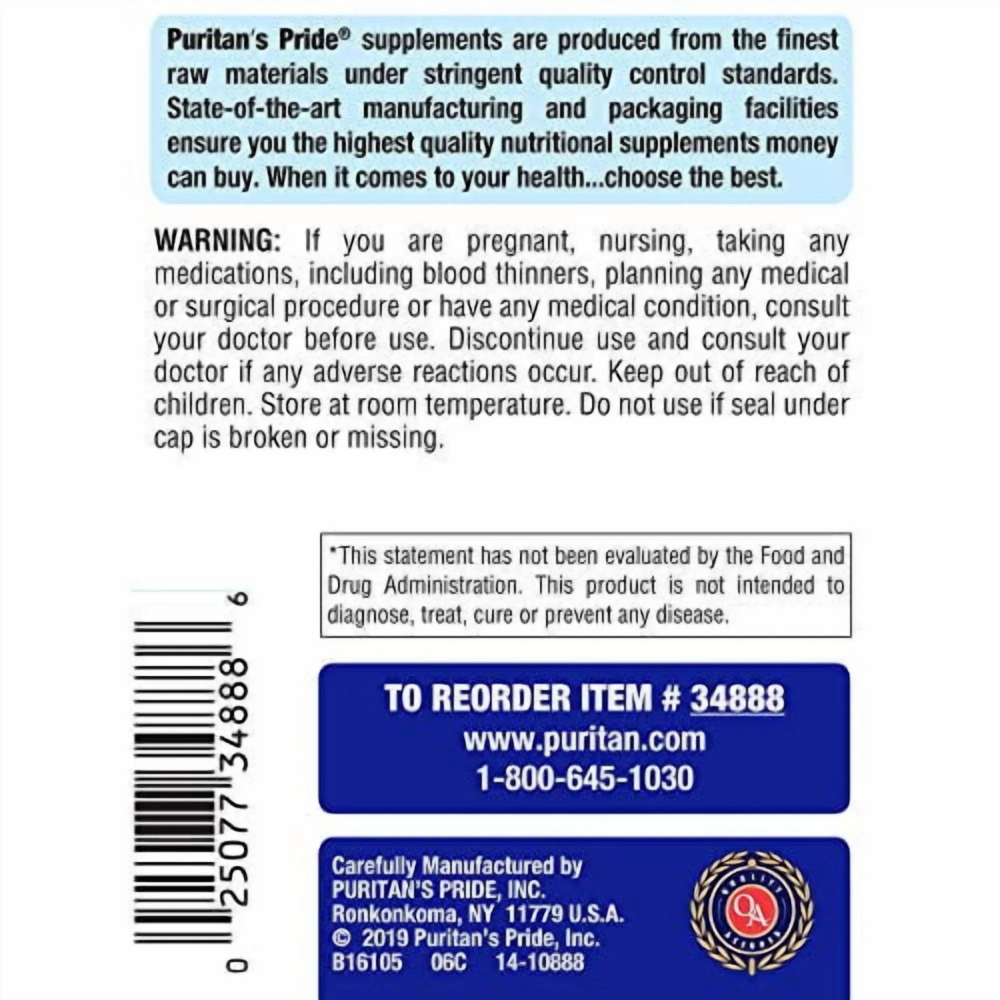 Puritans Pride Triple Strength Omega-3 Fish Oil 1360 Mg (950 Mg Active Omega-3), 240 Count