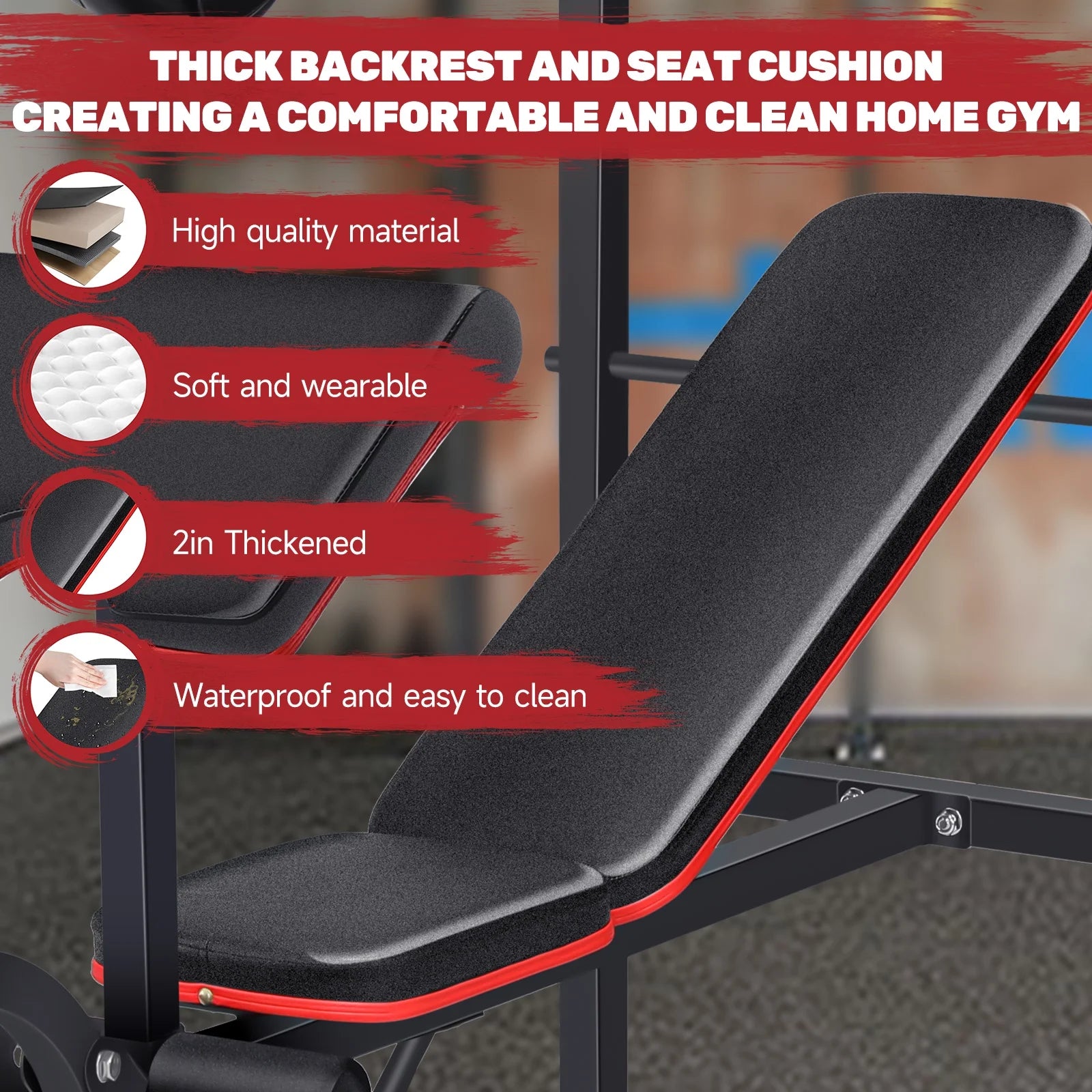 5-In-1 Weight Bench with Squat Rack, 660LBS Workout Bench Press Set with Preacher Curl Pad and Leg Developer, Adjustable Weight Bench for Home Gym Full-Body Workout Equipment