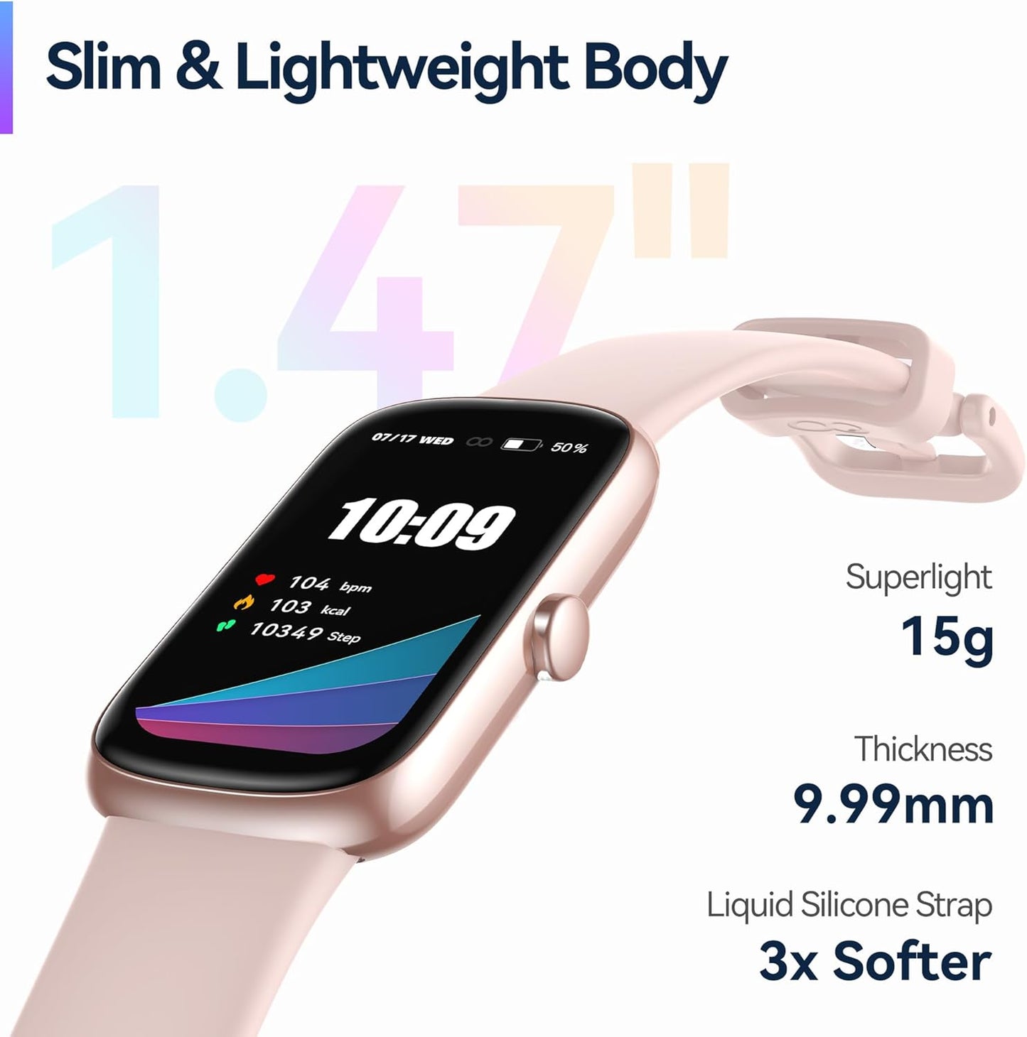 Health Fitness Tracker, 24/7 Heart Rate/Spo2/Sleep Monitor, Activity Trackers & Smart Watches with Step Calorie Counter Pedometer, 21-Day Battery, IP68 Waterproof Fitness Watches for Women Men