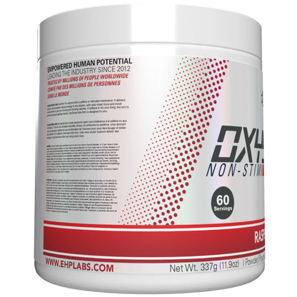 Oxyshred Non Stimulant Pre Workout Powder - Stim Free, Caffeine Free Preworkout for Men & Women - Non Stim Preworkout - Sugar Free Energy Powder - Raspberry, 60 Servings