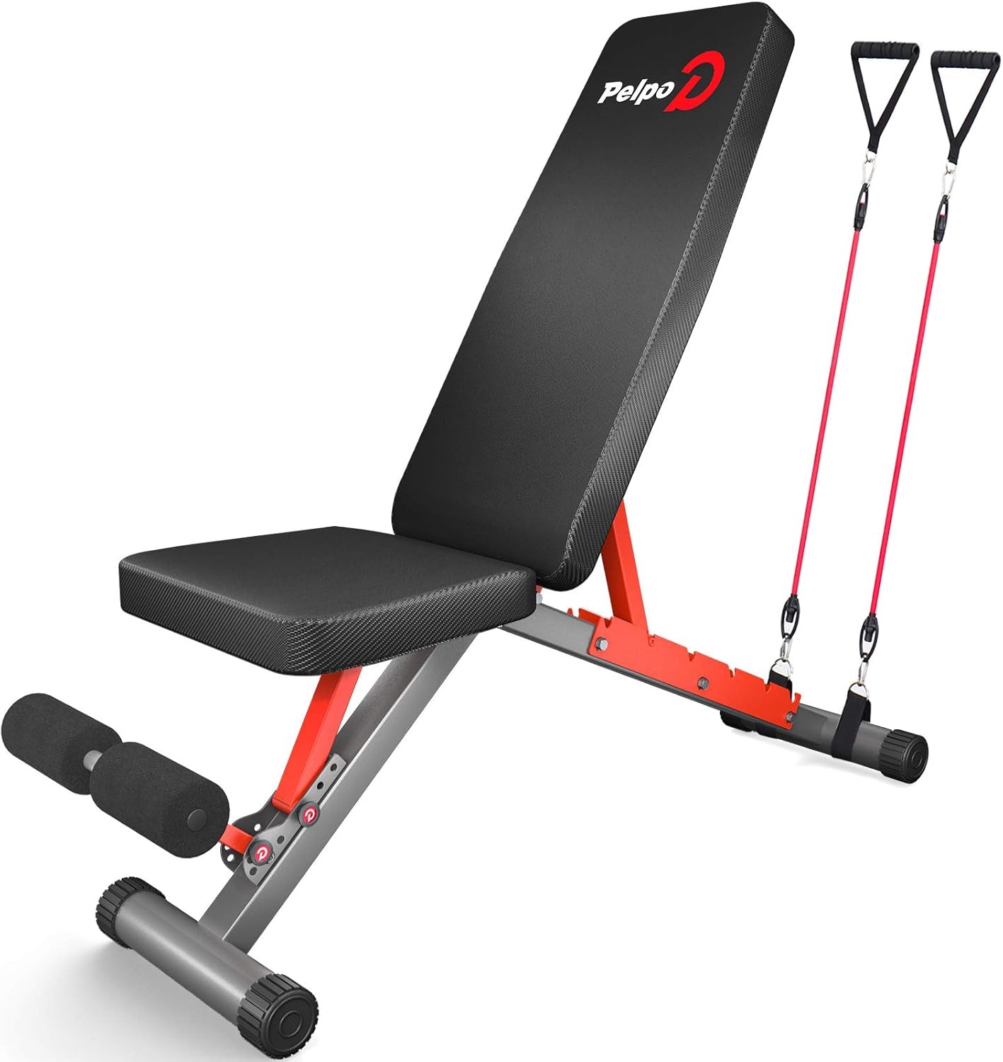 Adjustable Weight Bench, Folding Weight Lifting Bench, Workout Benches for Home, Incline/Decline Bench for Full Body Workout, Strength Training Benches, Gym Bench with Fitness Resistance Bands