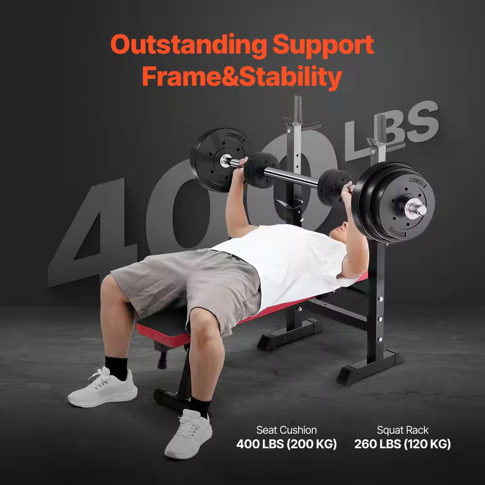 Weight Bench, Adjustable Weight Bench for Full Body Workout, 400 Lbs. Exercise Sit up Bench for Home Strength Training