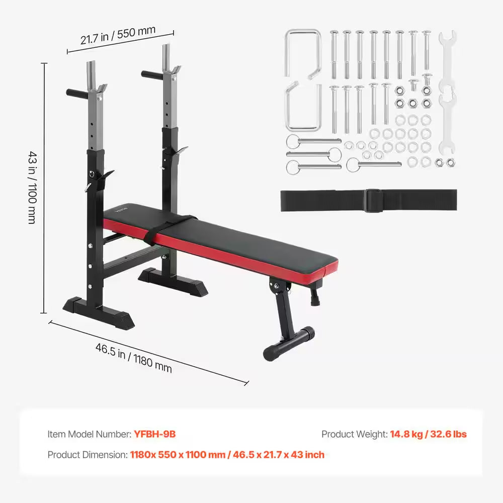 Weight Bench, Adjustable Weight Bench for Full Body Workout, 400 Lbs. Exercise Sit up Bench for Home Strength Training