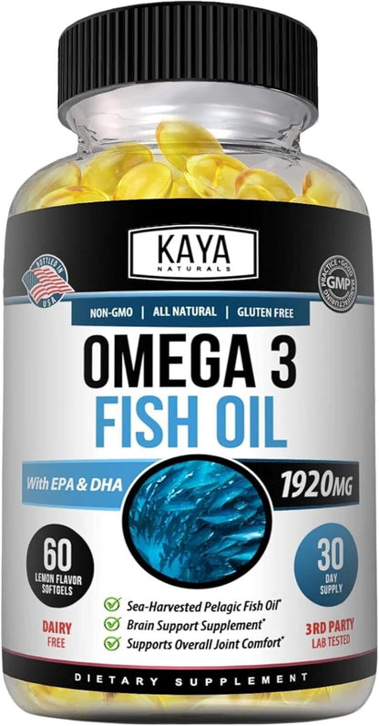 Kaya Naturals Omega 3 Supplement - Nature Made Omega 3 Fish Oil - 100% Pure