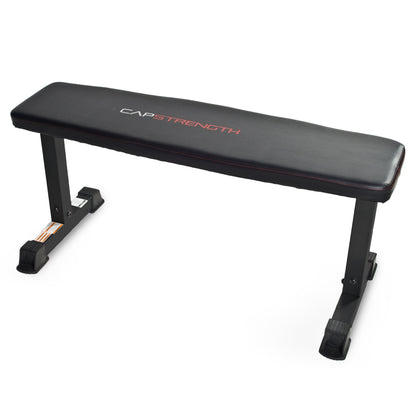 Strength Flat Utility Weight Bench (600 Lb Weight acity), Black