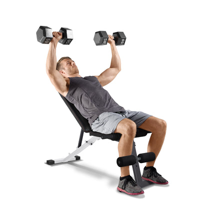 Strength Adjustable FID Weight Bench (600 Lb Weight acity), White