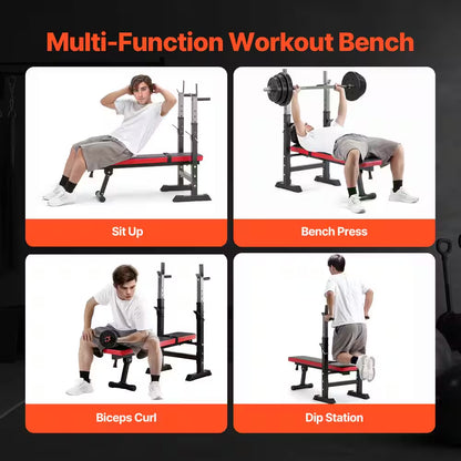Weight Bench, Adjustable Weight Bench for Full Body Workout, 400 Lbs. Exercise Sit up Bench for Home Strength Training