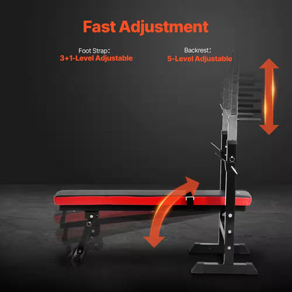 Weight Bench, Adjustable Weight Bench for Full Body Workout, 400 Lbs. Exercise Sit up Bench for Home Strength Training