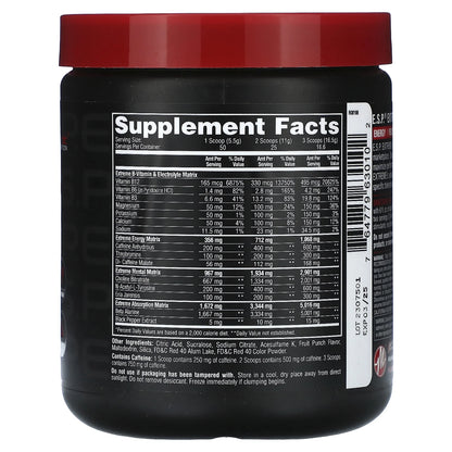 E.S.P. Extreme Energy Stimulant Pre-Workout, Fruit Punch, 10 Oz (275 G)