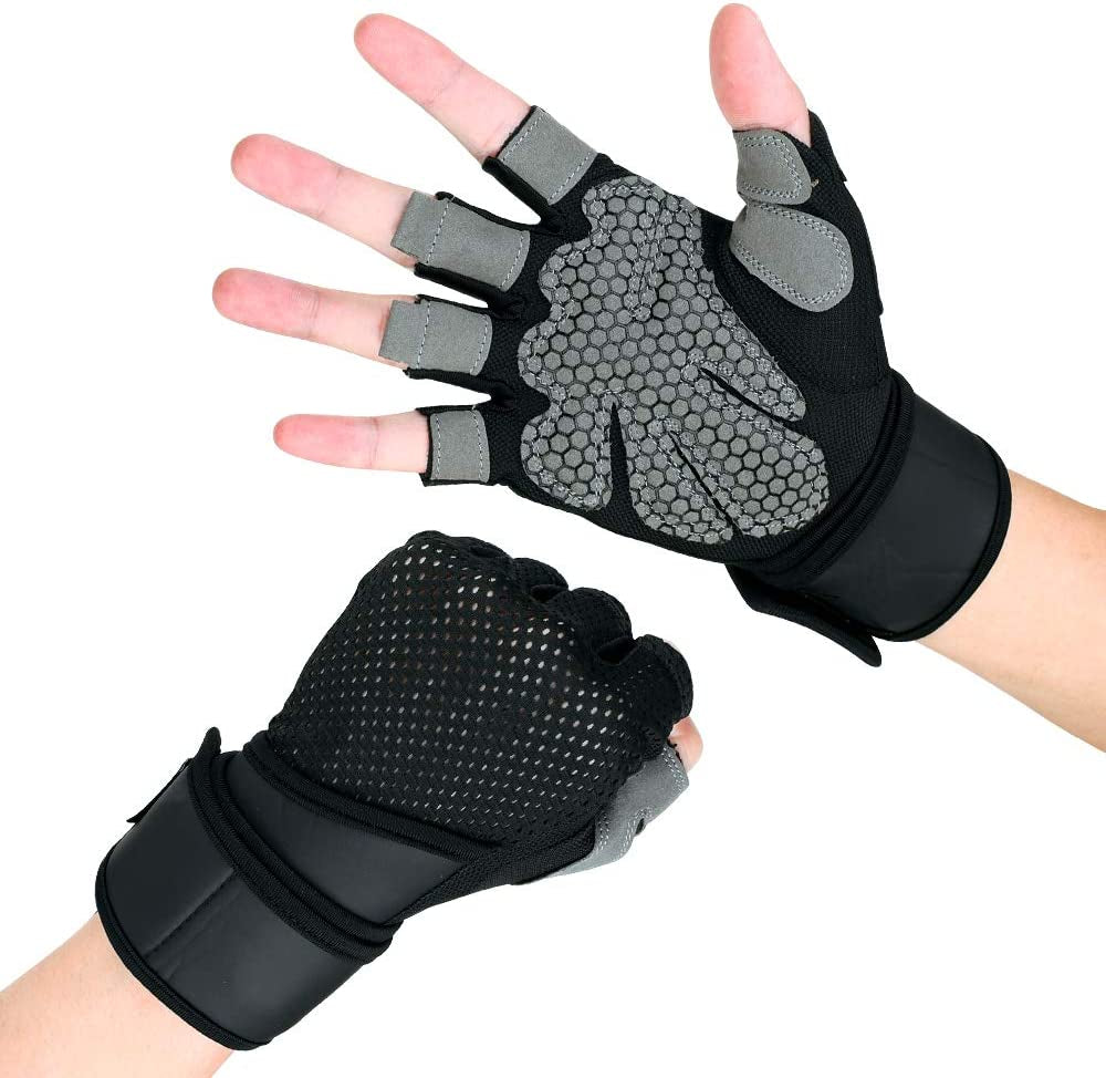 Workout Gloves Weight Lifting Fitness Gloves Rowing Biking Training Gym Grip Gloves Full Palm Protection with Wrist Support for Fitness Exercise Weight Lifting Gym.