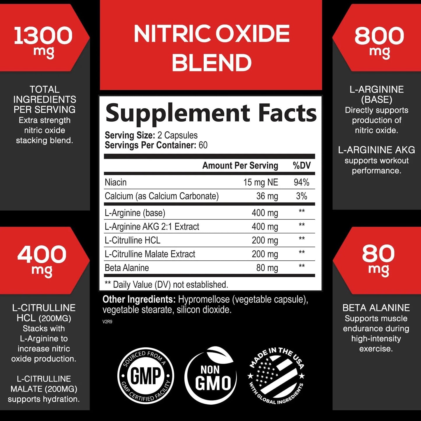 Extra Strength Nitric Oxide Supplement 3X Strength L Arginine, Citrulline Malate, AAKG, Beta Alanine - Premium Muscle Supporting Nitric Booster - Natural Energy & Heart Health Support - 120 CapsulesExtra Strength Nitric Oxide Supplement 3X Strength L Arginine, Citrulline Malate, AAKG, Beta Alanine - Premium Muscle Supporting Nitric Booster - Natural Energy & Heart Health Support - 120 Capsules