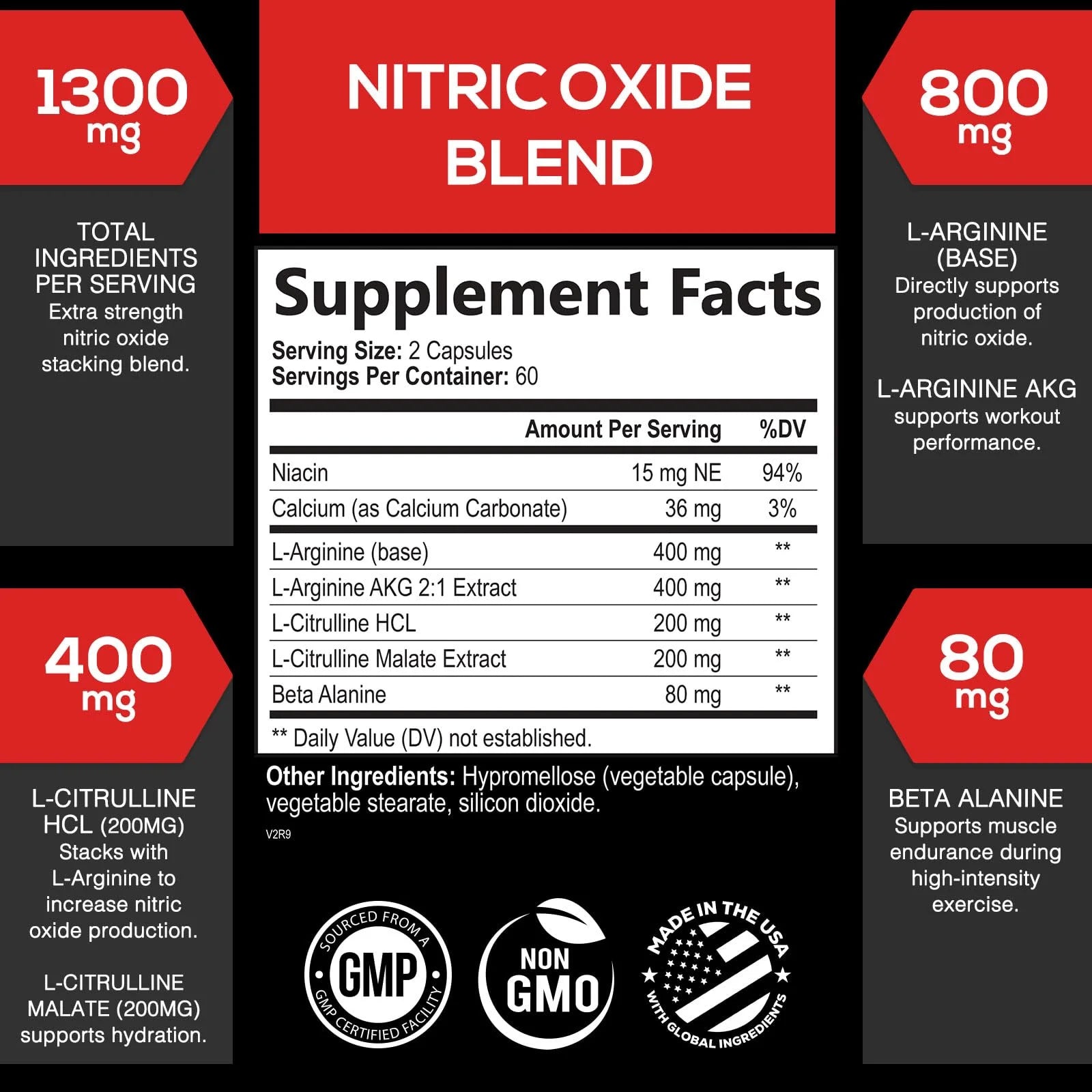 Extra Strength Nitric Oxide Supplement 3X Strength L Arginine, Citrulline Malate, AAKG, Beta Alanine - Premium Muscle Supporting Nitric Booster - Natural Energy & Heart Health Support - 120 CapsulesExtra Strength Nitric Oxide Supplement 3X Strength L Arginine, Citrulline Malate, AAKG, Beta Alanine - Premium Muscle Supporting Nitric Booster - Natural Energy & Heart Health Support - 120 Capsules