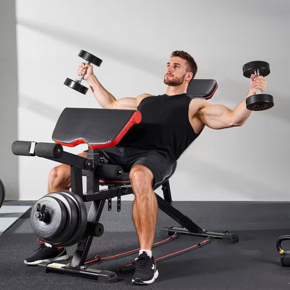 Weight Bench, 800 Lbs. Adjustable Weight Bench Press for Full Body Workout, Exercise Sit up Bench, with Leg Extension