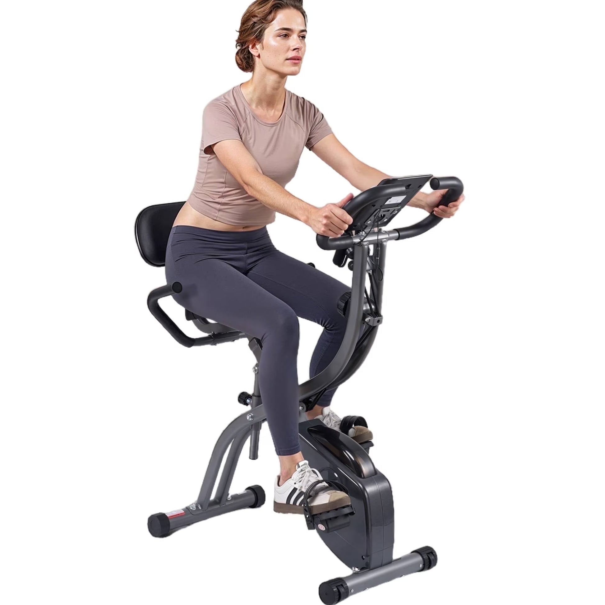 Folding Exercise Bike Magnetic Upright Bike with Pulse Sensor LCD Monitor Indoor Cycling Stationary Exercise Bike Perfect for Home Use