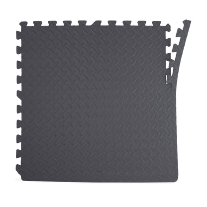 (2 Pack)  22.3" X 22.3" Gray Foam Interlocking Floor Mats, 6 Piece