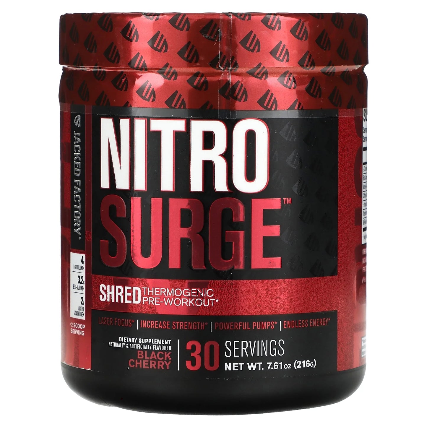 Nitrosurge Shred Pre Workout Supplement -30Sv, Black Cherry