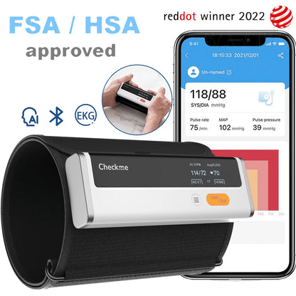 Blood Pressure Monitor + EKG, Upper Arm Cuff BP Machine, EKG ECG Monitor, Built-In Bluetooth with Free App, BP2