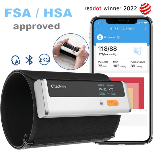 Blood Pressure Monitor + EKG, Upper Arm Cuff BP Machine, EKG ECG Monitor, Built-In Bluetooth with Free App, BP2