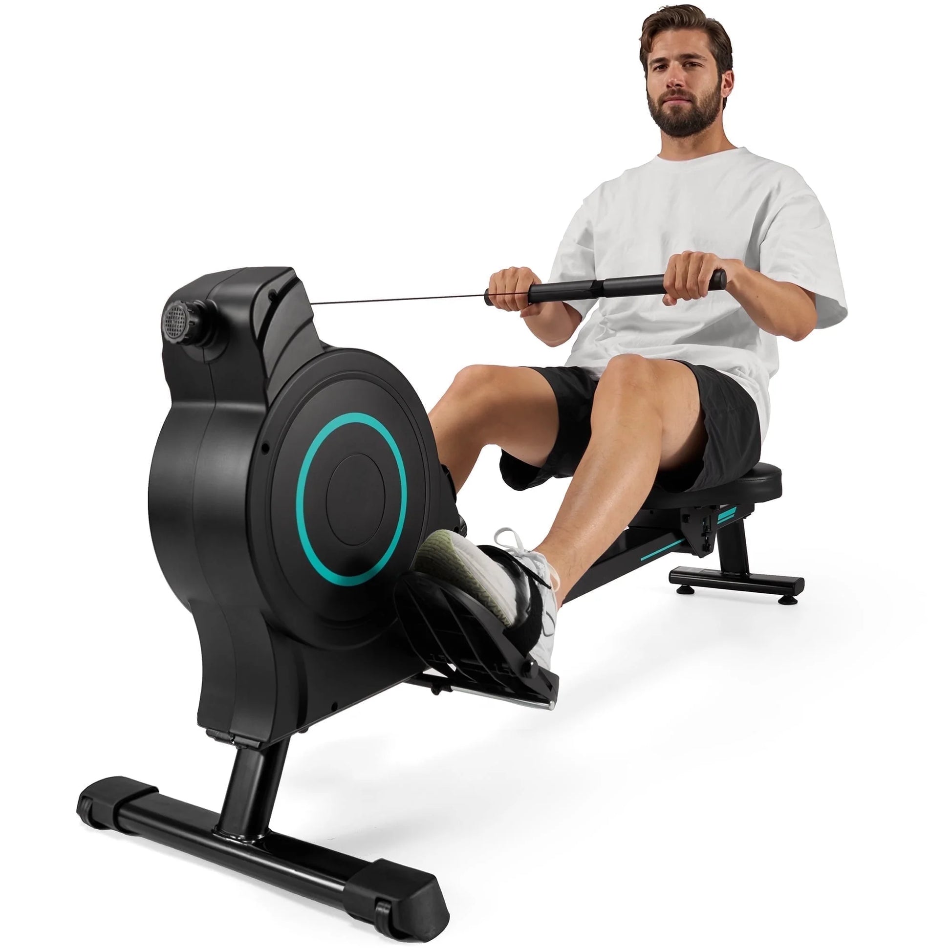 Rowing Machine Magnetic Cardio Exercise 350Lbs Capacity 16 Levels Adjustable Resistance for Home Training