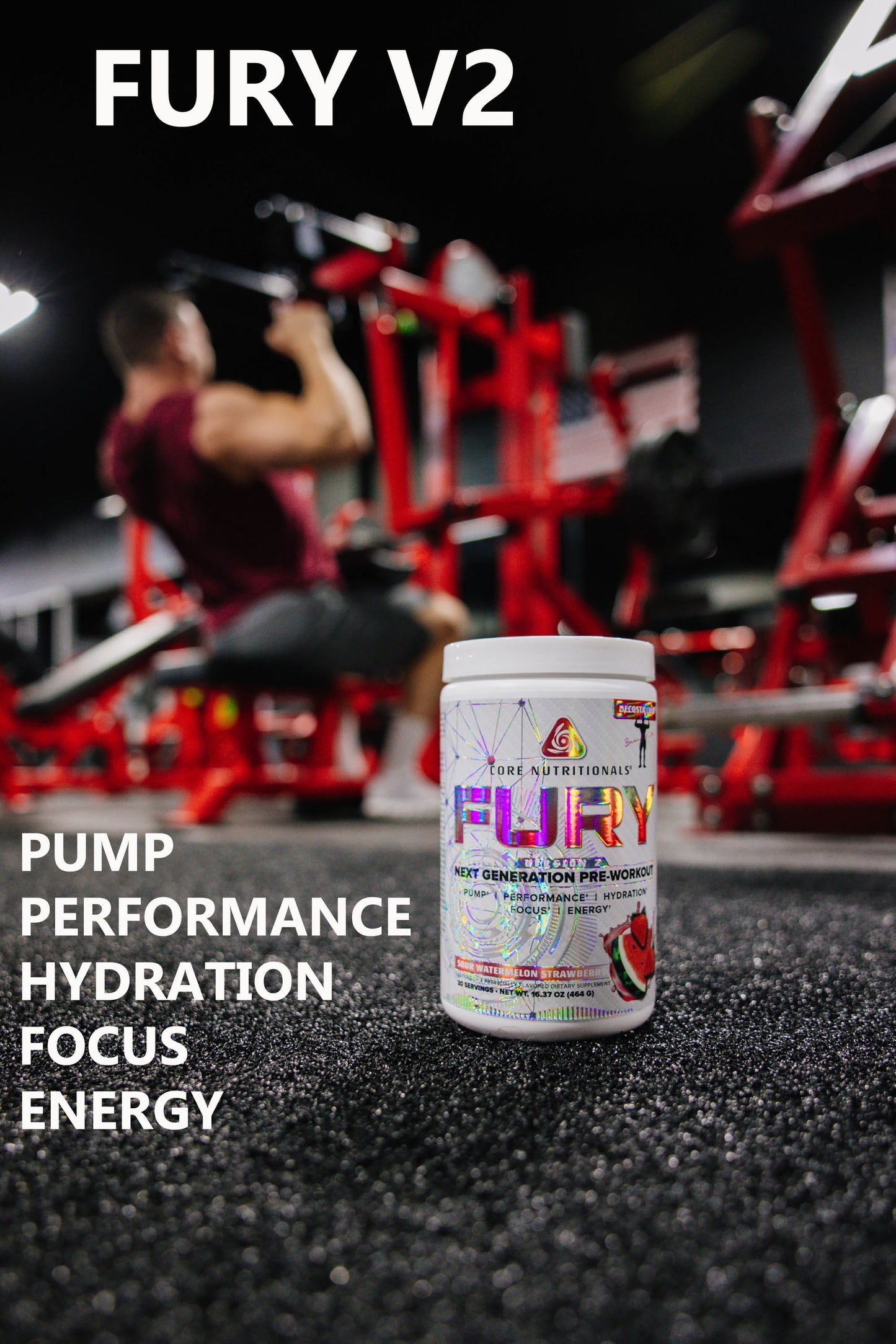 Fury V2 Platinum Next Generation Pre Workout 20 Servings (Sour Watermelon Strawberry)